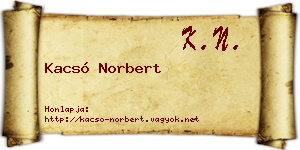 Kacsó Norbert névjegykártya