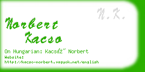 norbert kacso business card